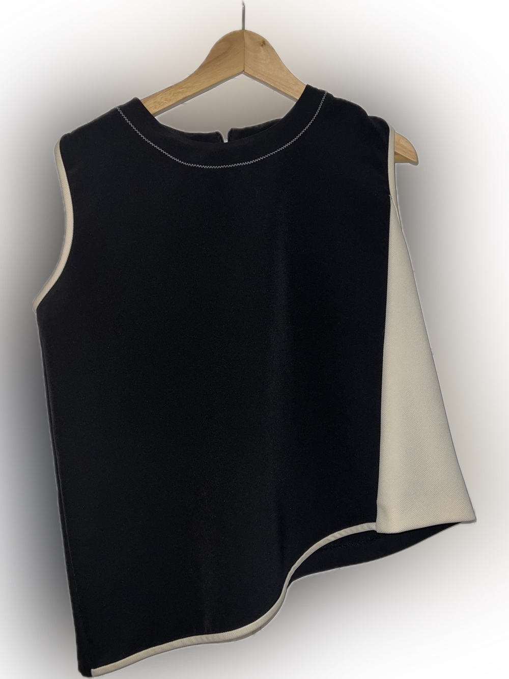 Zara Black Tank Top with Cream Trim